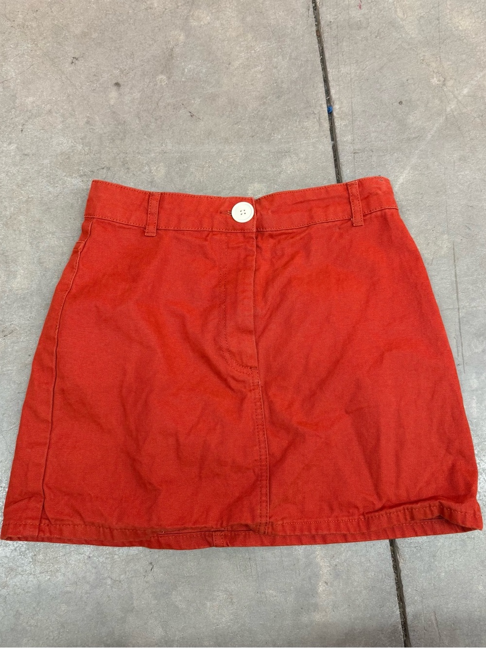 BDG Red Mini Skirt with White Button